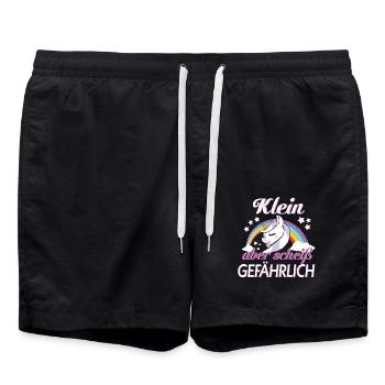 Lustige Sprüche Frauen Einhorn Einhörner Spruch - Badeshorts - Schwarz - Vorne - AI Model Male 185 light (185cm)