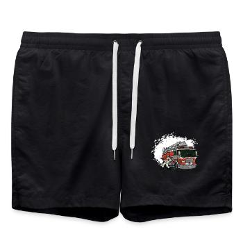 Chemises pompier pour enfants Camion de pompiers - Short de bain - noir - Devant - AI Model Male 185 light (185cm)
