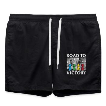Board games Road to Victory - Swim Trunks - black - Front - AI Model Male 185 light (185cm)