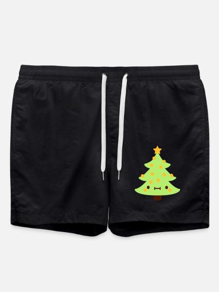 Arbre de Noël avec visage - Short de bain - noir