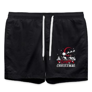 Noël tous les jours, c'est Noël - Short de bain - noir - Devant - AI Model Male 185 light (185cm)
