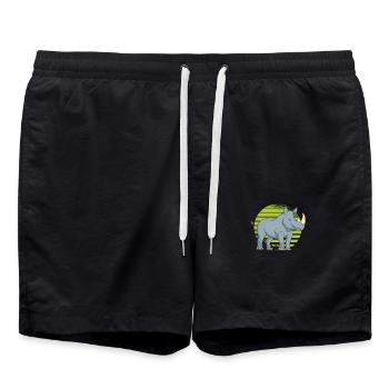 rhinocéros - Short de bain - noir - Devant - AI Model Male 185 light (185cm)