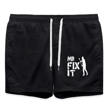 Artisans Serruriers - Short de bain - noir - Devant - AI Model Male 185 light (185cm)