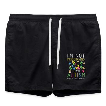 Handicap de l'autisme comprendre la tolérance - Short de bain - noir - Devant - AI Model Male 185 light (185cm)