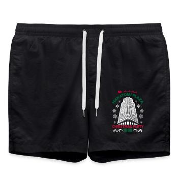 nakatomi plaza - Badeshorts - Schwarz - Vorne - AI Model Male 185 light (185cm)