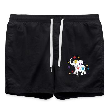Puzzle d'autisme Elephant Autist Elephant Autist - Short de bain - noir - Devant - AI Model Male 185 light (185cm)