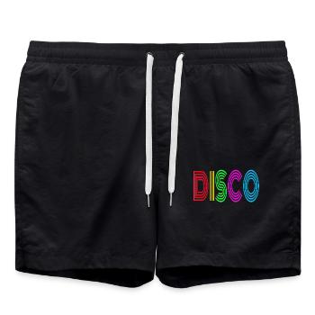 Discothèque des années 70 - Short de bain - noir - Devant - AI Model Male 185 light (185cm)
