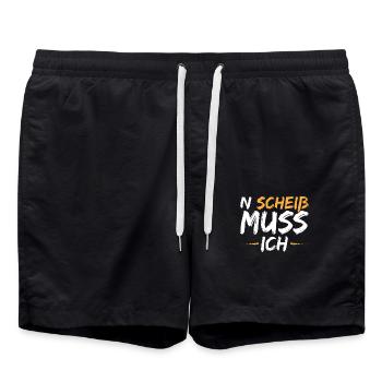 N Scheiss muss ich - Badeshorts - Schwarz - Vorne - AI Model Male 185 light (185cm)
