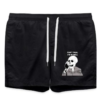 Lustiger Spruch Skelett Totenkopf Geschenk - Badeshorts - Schwarz - Vorne - AI Model Male 185 light (185cm)