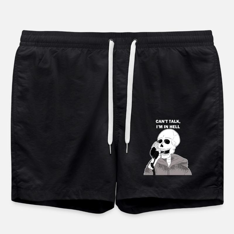 Funny saying skeleton skull gift - Swim Trunks - black