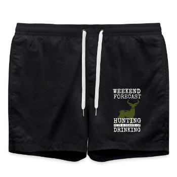 Chasse chasseur ranger cerf cadeau idée cadeau - Short de bain - noir - Devant - AI Model Male 185 light (185cm)