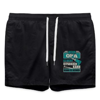 Wenn Opa es nicht reparieren kann, kann es keiner - Badeshorts - Schwarz - Vorne - AI Model Male 185 light (185cm)