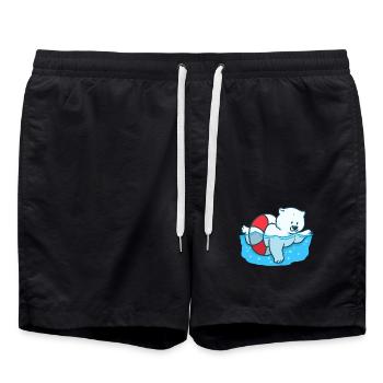 Ours polaire Changement climatique Climat Pôle Nord Arctique mondial - Short de bain - noir - Devant - AI Model Male 185 light (185cm)