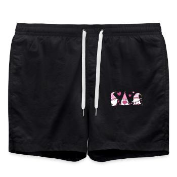 Gnome de la Saint-Valentin - Short de bain - noir - Devant - AI Model Male 185 light (185cm)