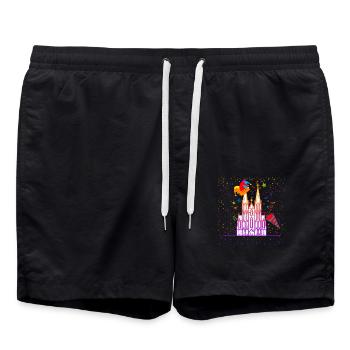 Köln Karneval - Badeshorts - Schwarz - Vorne - AI Model Male 185 light (185cm)