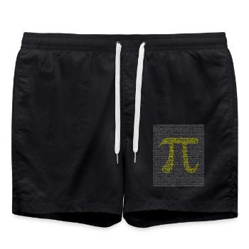 Mathematical circle number pi - Swim Trunks - black - Front - AI Model Male 185 light (185cm)