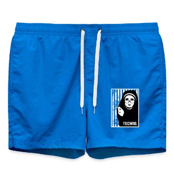 Techno Gabber Rave Electric Breakbeat Tech House - Swim Trunks - cobalt blue - Front
