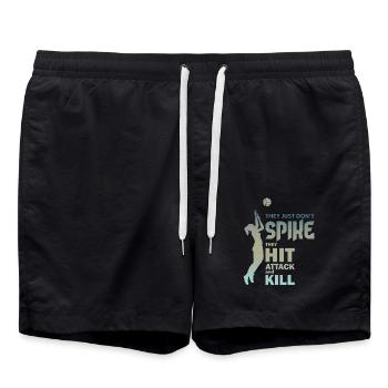 Volleyball - Badeshorts - Schwarz - Vorne - AI Model Male 185 light (185cm)