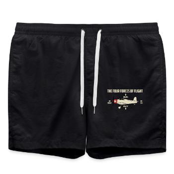 Avion - Short de bain - noir - Devant - AI Model Male 185 light (185cm)