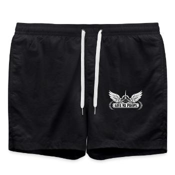 Flugzeug - Badeshorts - Schwarz - Vorne - AI Model Male 185 light (185cm)