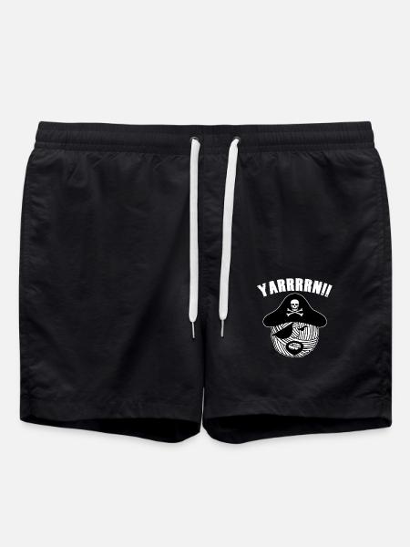 Crochet, crochet pirate - Swim Trunks - black