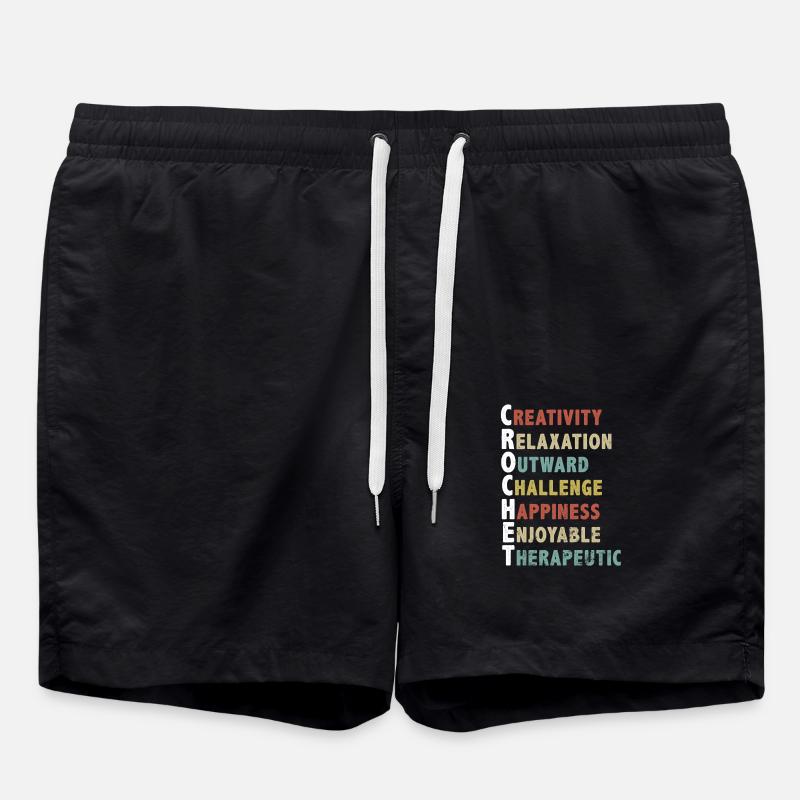 Crochet, crochet gift - Swim Trunks - black
