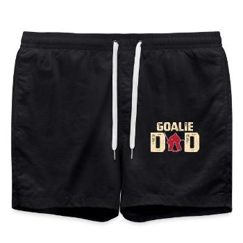 Chandail de la fête des pères de papa gardien de hockey sur glace - Short de bain - noir - Devant - AI Model Male 185 light (185cm)