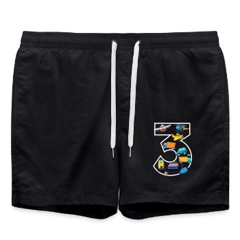 3 ans - 3ème anniversaire - Short de bain - noir - Devant - AI Model Male 185 light (185cm)