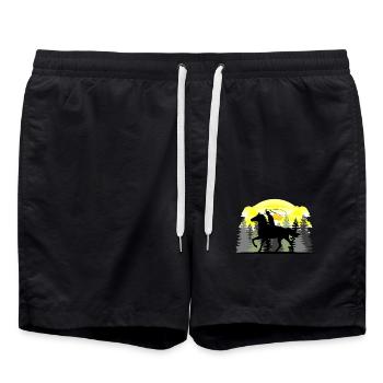 équitation Western - Short de bain - noir - Devant - AI Model Male 185 light (185cm)