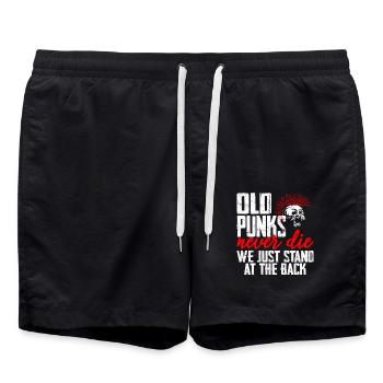 Punk rock punk music statement gift - Swim Trunks - black - Front - AI Model Male 185 light (185cm)