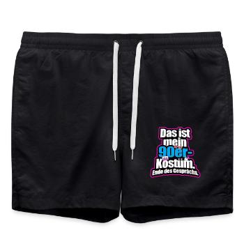 Das Ist Mein 90er Kostüm Retro Outfit Motto Party - Badeshorts - Schwarz - Vorne - AI Model Male 185 light (185cm)