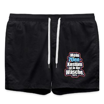 Mein 70er Jahre Kostüm In Der Wäsche Motto Party - Badeshorts - Schwarz - Vorne - AI Model Male 185 light (185cm)