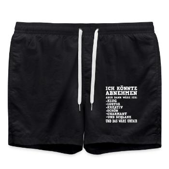 Ich Könnte Abnehmen Lustiger Spruch Diät Sportmuff - Badeshorts - Schwarz - Vorne - AI Model Male 185 light (185cm)