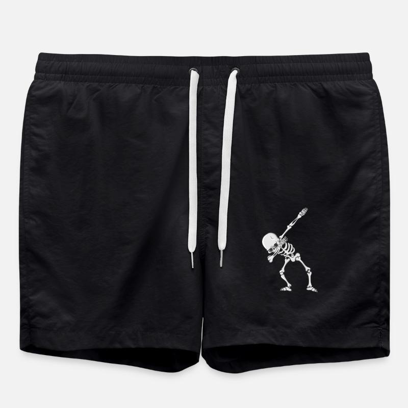 Skelett Dabbing Tanz - Badeshorts - Schwarz