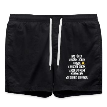 Ich Möchte Meine Mitmenschen Vor Den Bus Schubsen - Badeshorts - Schwarz - Vorne - AI Model Male 185 light (185cm)