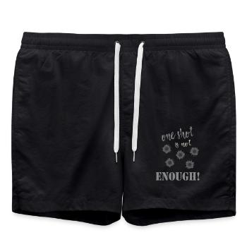 One shot is not enough - Swim Trunks - black - Front - AI Model Male 185 light (185cm)