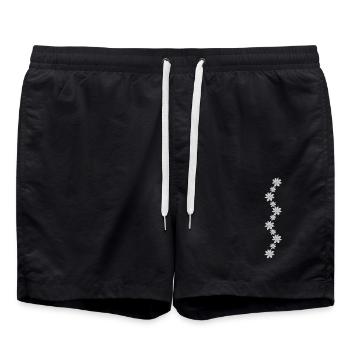 Fleurs chaîne fleurs floraison floraison fleur vrille - Short de bain - noir - Devant - AI Model Male 185 light (185cm)