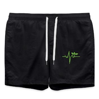 Cadeau Vegan Heartbeat Vegan Veganism - Short de bain - noir - Devant - AI Model Male 185 light (185cm)