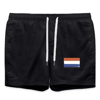 Netherlands Flag Pays-Bas Masque visage drapeau - Short de bain - noir - Devant - AI Model Male 185 light (185cm)