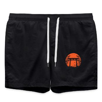 Bambou japonais Torii - Short de bain - noir - Devant - AI Model Male 185 light (185cm)