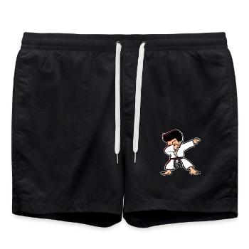 Karate Taekwondo Dabbing Junge Lustig Dab - Badeshorts - Schwarz - Vorne - AI Model Male 185 light (185cm)