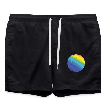 Cercle arc-en-ciel - Short de bain - noir - Devant - AI Model Male 185 light (185cm)