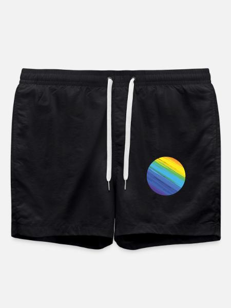 Rainbow circle - Swim Trunks - black