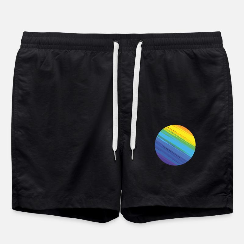 Rainbow circle - Swim Trunks - black