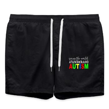 Autist, Autismus - Short de bain - noir - Devant - AI Model Male 185 light (185cm)