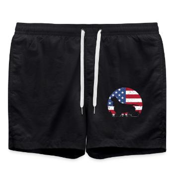 Cocker Spaniel Dog 4th Of July Gift - Badeshorts - Schwarz - Vorne - AI Model Male 185 light (185cm)