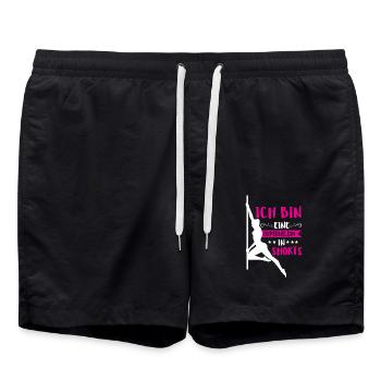 Pole Dance Tänzerin - Superheldin in Shorts - Badeshorts - Schwarz - Vorne - AI Model Male 185 light (185cm)