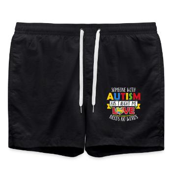Cadeau de l'autiste pour la journée de sensibilisation aux énonciations de l'autisme - Short de bain - noir - Devant - AI Model Male 185 light (185cm)