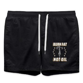 Rennrad Radsport Radfahrn Burn Fat Not Oil - Badeshorts - Schwarz - Vorne - AI Model Male 185 light (185cm)