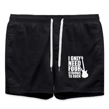 Bass Player Gift I ONLY NEED 4 STRINGS TO ROCK - Short de bain - noir - Devant - AI Model Male 185 light (185cm)